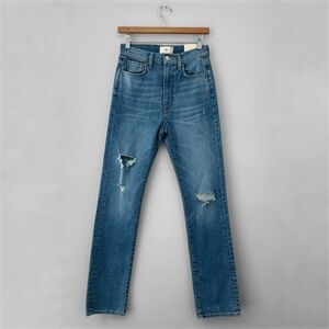 New 7 For All Mankind Easy Slim Distressed Jeans Dream Wade Back Floral Design